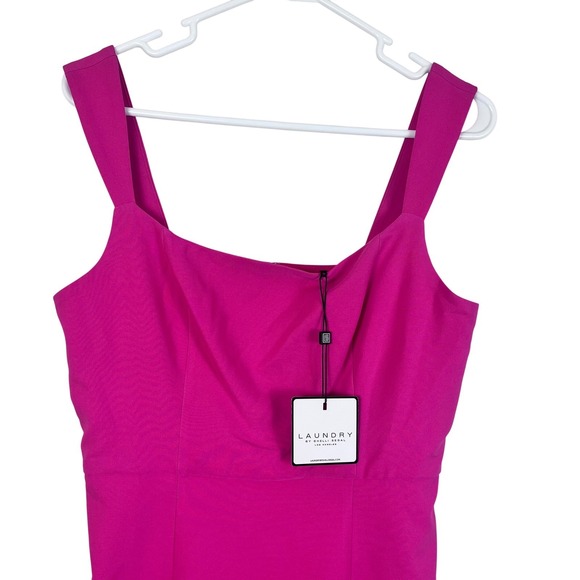 NWT: Laundry by Shelli Segal Pink Ruffle Hem Midi Dress Side Slit Size 6 (G643) - Picture 7 of 9